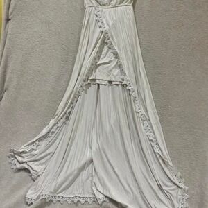 Rip Curl white strapless maxi dress with lace detailing size medium